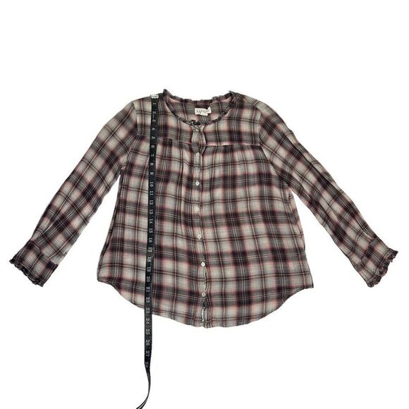 Velvet by Graham & Spencer Plaid Button-Down Blouse Size Small Red & Black - Picture 9 of 14